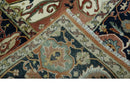 Traditional Heriz Rust and Blue Fine Hand Knotted 9x12 wool area rug by The Rug Decor