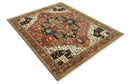 Traditional Heriz Rust, Ivory and Blue 8x10 fine Hand Knotted wool area rug by The Rug Decor