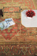 Traditional Heriz Design Rust And Brown Hand Knotted Fine Wool Area Rug