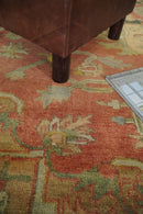 Traditional Rust Brown Heriz Hand Knotted Fine Wool Area Rug