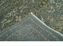 Traditional Ikat large Design Gray, Silver and Olive 8x10 Hand Knotted wool area rug by The Rug Decor