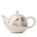 Traditional ink illustration dehua clay tea set dining room teaware by Decorbites