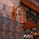 GobekUsa Traditional Iron Wall Lamp with Crystal Bead and Copper Finish - Perfect for Hallways