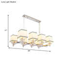 GobekUsa Traditional Island Pendant Light Kit - Square White Fabric, 6/8 Lights - Ideal for Dining Rooms
