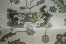 Ivory Beige Wool Area Rug - Traditional Hand Knotted Oushak Oriental