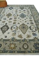 Ivory Beige Wool Area Rug - Traditional Hand Knotted Oushak Oriental