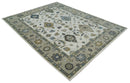 Ivory Beige Wool Area Rug - Traditional Hand Knotted Oushak Oriental