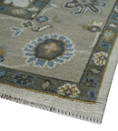 Ivory Beige Wool Area Rug - Traditional Hand Knotted Oushak Oriental