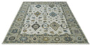 Ivory Beige Wool Area Rug - Traditional Hand Knotted Oushak Oriental