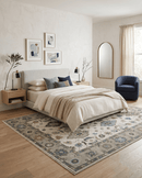Ivory Beige Wool Area Rug - Traditional Hand Knotted Oushak Oriental