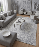 Traditional Ivory and Gray Hand Tufted Wool Area Rug - Soft Pile