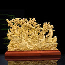 GobekUsa Eight Immortals Sculpture Decor, Lucky God of Wealth, Thuja Wood Carving Brand