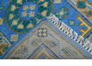 Traditional Khotan Design Blue 2x3 Wool Area Rug