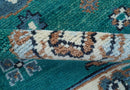 Traditional Khotan Design Teal And Beige Hand knotted 4x6  Wool Area Rug