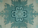 Traditional Large Design 5x8 Beige, Teal and Aqua Hand knotted wool area rug