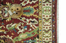 Traditional Large Design Maroon and Green Hand Knotted 8x10 wool area rug