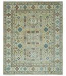Traditional Mamluk Design Beige and Ivory Hand Knotted 8x10 wool area rug by The Rug Decor