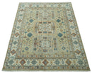 Traditional Mamluk Design Beige and Ivory Hand Knotted 8x10 wool area rug by The Rug Decor