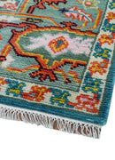Traditional Medallion Design Blue Hand knotted 8x10 Wool Area Rug