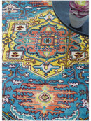 Traditional Medallion Design Blue Hand knotted 8x10 Wool Area Rug