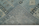 Traditional Medallions Design Blue And Beige Custom Made Wool And Linen Blend Rug