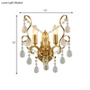 GobekUsa Traditional Metal Candle Wall Lamp with Crystal Swag Accent - 1/2-Light Living Room Wall Mount Fixture