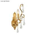 GobekUsa Traditional Metal Candle Wall Lamp with Crystal Swag Accent - 1/2-Light Living Room Wall Mount Fixture