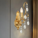 GobekUsa Traditional Metal Candle Wall Lamp with Crystal Swag Accent - 1/2-Light Living Room Wall Mount Fixture