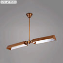 GobekUsa Traditional Metal Triangle Pendant Light with 2 Lights - Grey/Gold - Perfect for Dining Rooms