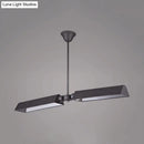 GobekUsa Traditional Metal Triangle Pendant Light with 2 Lights - Grey/Gold - Perfect for Dining Rooms