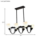 GobekUsa Traditional Milky Glass Pendant Light Fixture - 6/8/10 Lights - Black Hanging Lamp Kit