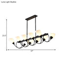 GobekUsa Traditional Milky Glass Pendant Light Fixture - 6/8/10 Lights - Black Hanging Lamp Kit