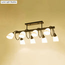 GobekUsa Traditional Milky Glass Pendant Light Fixture - 6/8/10 Lights - Black Hanging Lamp Kit