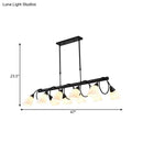 GobekUsa Traditional Milky Glass Pendant Light Fixture - 6/8/10 Lights - Black Hanging Lamp Kit