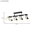 GobekUsa Traditional Milky Glass Pendant Light Fixture - 6/8/10 Lights - Black Hanging Lamp Kit