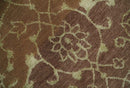 Traditional Olive, Brown, Rust and Beige 5x8 Handloom Wool and Art Silk Area Rug