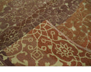 Traditional Olive, Brown, Rust and Beige 5x8 Handloom Wool and Art Silk Area Rug