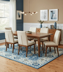 Traditional Oriental Design Beige And Blue Hand Tufted 8x10 Wool Area Rug by The Rug Decor