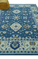 Traditional Oriental Design Beige And Blue Hand Tufted 8x10 Wool Area Rug by The Rug Decor
