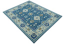 Traditional Oriental Design Beige And Blue Hand Tufted 8x10 Wool Area Rug by The Rug Decor