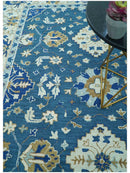 Traditional Oriental Design Beige And Blue Hand Tufted 8x10 Wool Area Rug by The Rug Decor