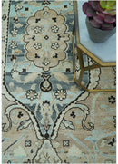 Traditional Oriental Design Beige Hand knotted 6x8.7 Wool Area Rug