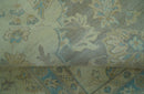 Traditional Oriental Design Blue And Beige Hand Knotted 8.5x11 Wool Area Rug