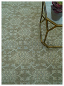 Traditional Oriental Design Brown, Blue And Beige Hand Knotted 6x8 Wool Area Rug