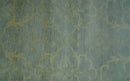 Traditional Oushak Beige And Blue 10x14 Hand Knotted Wool Area Rug
