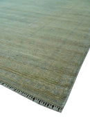 Traditional Oushak Beige And Blue 10x14 Hand Knotted Wool Area Rug