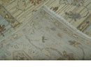 Traditional Oushak  Beige, Brown And Blue 8X10 Hand Knotted wool rug