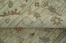 Traditional Oushak  Beige, Brown And Blue Hand Knotted Custom Made Wool rug