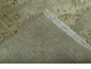 Traditional Oushak Design Antique Green And Brown  6x9 Hand Knotted Wool Rug