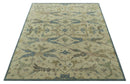 Traditional Oushak Design Beige And Blue Hand Tufted 8x10 Wool Area Rug by The Rug Decor